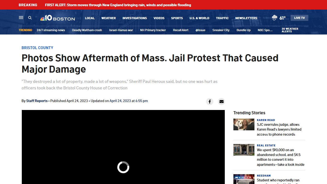 Bristol County Jail Uprising: Photos Show Damage at Jail – NBC Boston