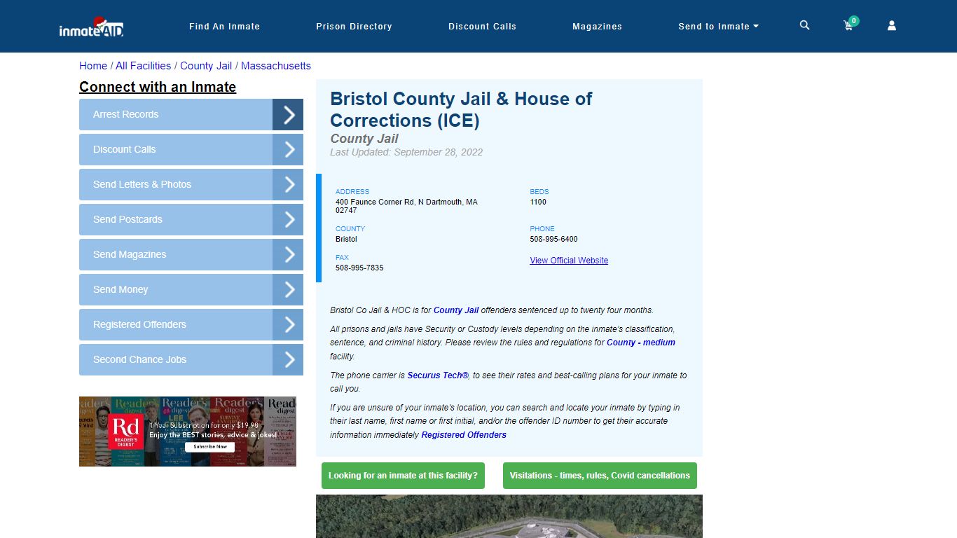 Bristol County Jail & House of Corrections (ICE) - InmateAid